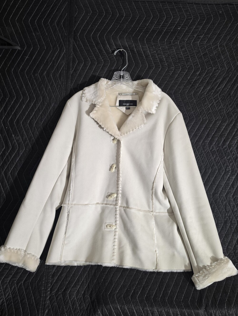 Jones New York Cream Teddy-Trim Jacket
